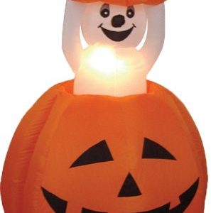 4 Foot Animated Halloween Inflatable Pumpkin And Ghost