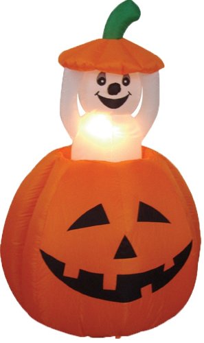 4 Foot Animated Halloween Inflatable Pumpkin and Ghost