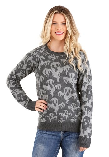 Ghoulish Ghosts Ugly Halloween Sweater for Adults