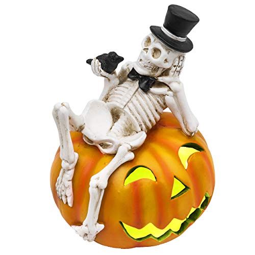 Halloween Skeleton and Pumpkin